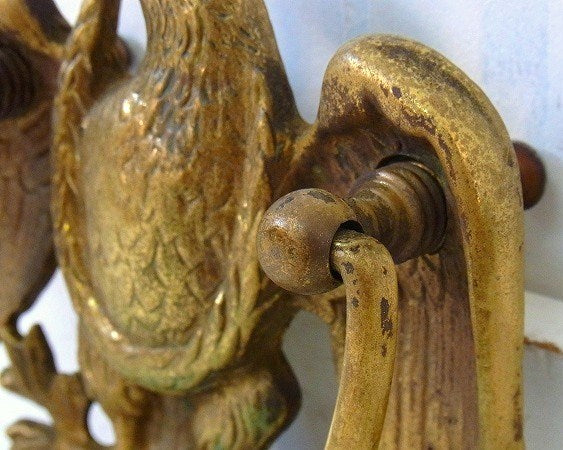 イーグル モチーフ アメリカ国章・真鍮製・アンティーク・ドアノッカー・チャイム・扉装飾 USA