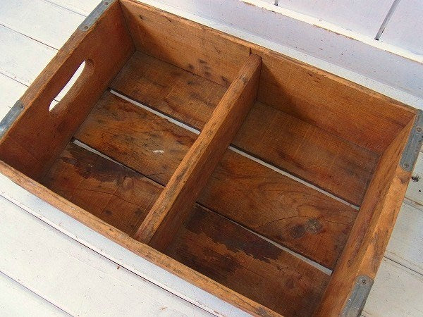 【カナダドライ】ジンジャーエール・仕切り付き・木製・ヴィンテージ・ウッドボックス/木箱　USA