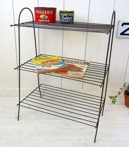 3段式・ヴィンテージ・ワイヤーシェルフ/飾り棚 USA