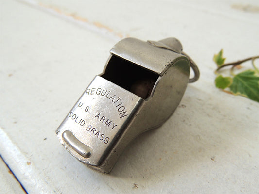 【REGULATION U.S. ARMY】ヴィンテージ・ミリタリー・ホイッスル・呼び笛・メタル製