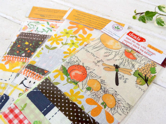 アメリカのヴィンテージ・ファブリック・10cm角はぎれ・7枚セット/生地 USA