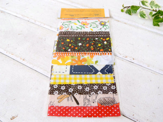 ヴィンテージ・ファブリック・レトロ柄・10cm角はぎれ7枚セット/生地 USA