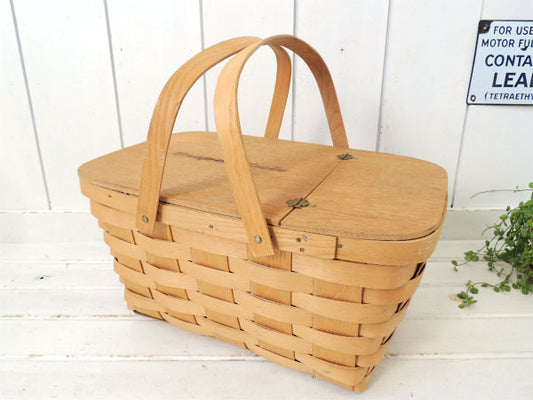 【Snap-on】スナップオン・アドバタイジング・木製・ピクニックバスケット/ウッドバスケット