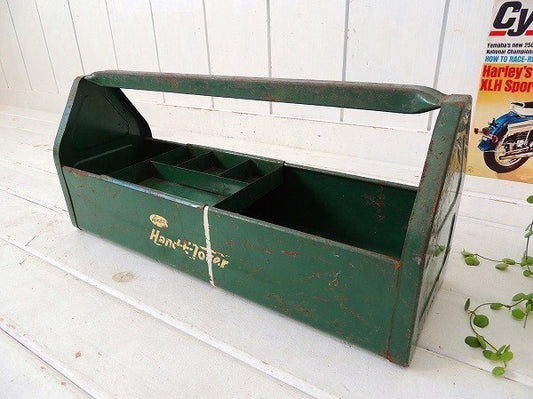 【Amsco】USA・グリーン色のスチール製・2段式・ヴィンテージ・ツールケース/工具箱
