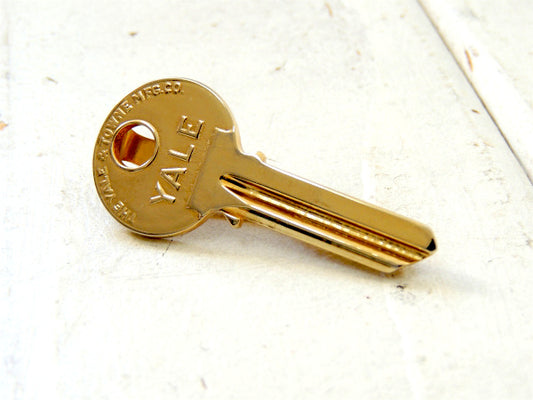 【YALE・USA・鍵モチーフ・HICKOK社製】ヴィンテージ・タイピン・ゴールド色