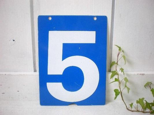 【5&4】ヴィンテージ・両面ナンバープレート/ナンバーサイン