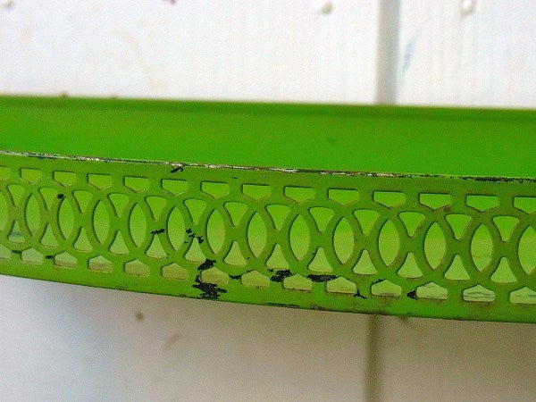 グリーンのアンティーク・2段シェルフ/飾り棚/ウォールシェルフ USA