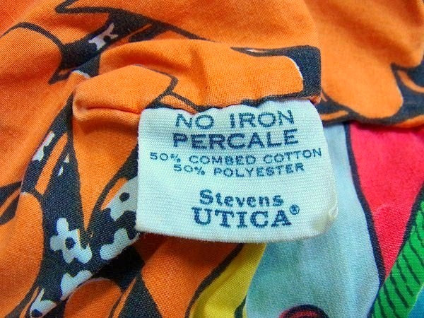 動物・アニマル・ジャングル柄・ヴィンテージ・ユーズドシーツ(ボックスタイプ) USA