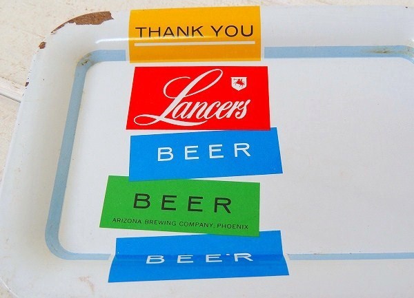 【Lancers BEER】アリゾナ州ビール会社・ノベルティ・ヴィンテージ・トレイ/マネートレイ②