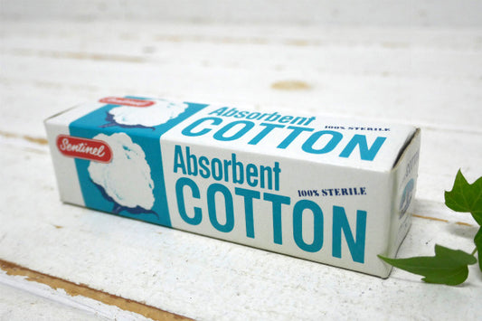 【Sentinel】医療用コットン・パッケージ・デッドストック・ヴィンテージ・脱脂綿・紙箱 USA