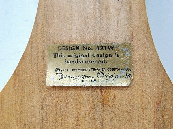 【BERGGREN】スウェーデン・花柄の木製・アンティーク・カッティングボード/まな板