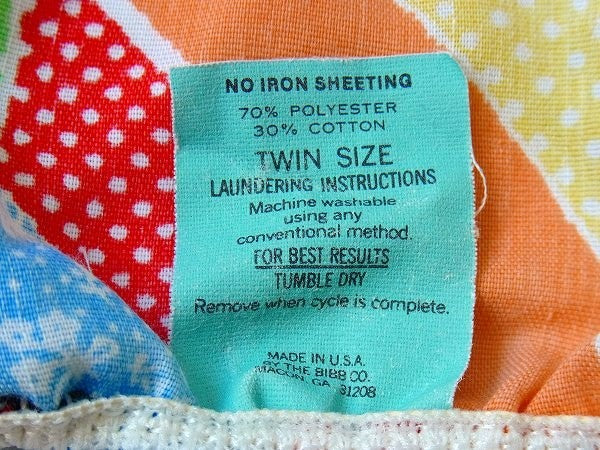 【スヌーピー&ベル】レインボー&気球柄・ヴィンテージ・ユーズドシーツ(ボックスタイプ)