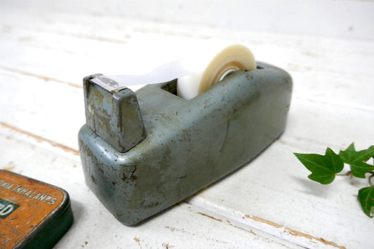 スコッチ 工業系・メタル製・小さなヴィンテージ・テープカッター・テープディスペンサー・文具