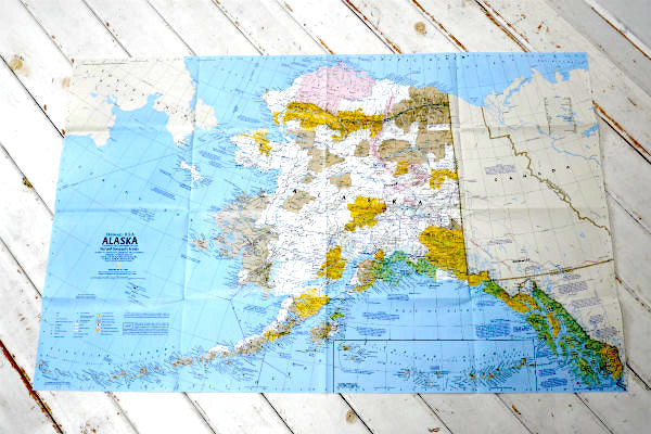 アラスカ Alaska カナダ ナショナル ジオグラフィック ・80's ヴィンテージ・マップ・地図