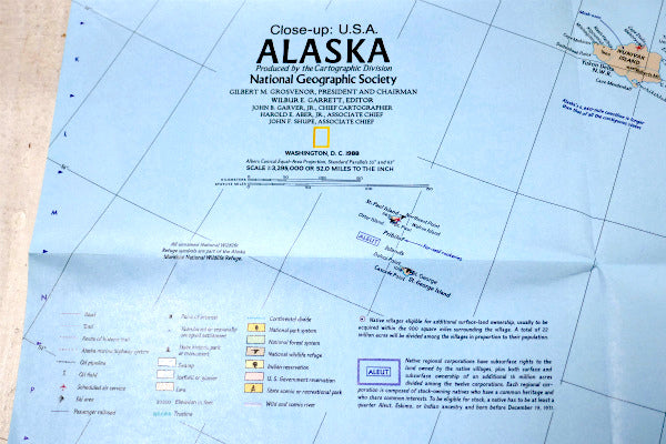 アラスカ Alaska カナダ ナショナル ジオグラフィック ・80's ヴィンテージ・マップ・地図