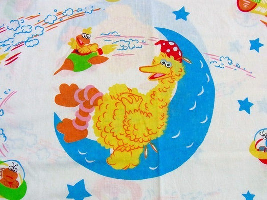 【セサミストリート】宇宙柄・ヴィンテージ・ユーズドシーツ(ボックスタイプ )USA