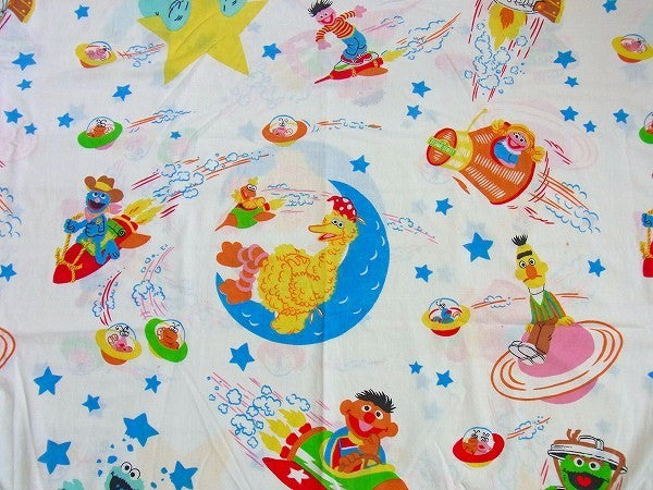 【セサミストリート】宇宙柄・ヴィンテージ・ユーズドシーツ(ボックスタイプ )USA