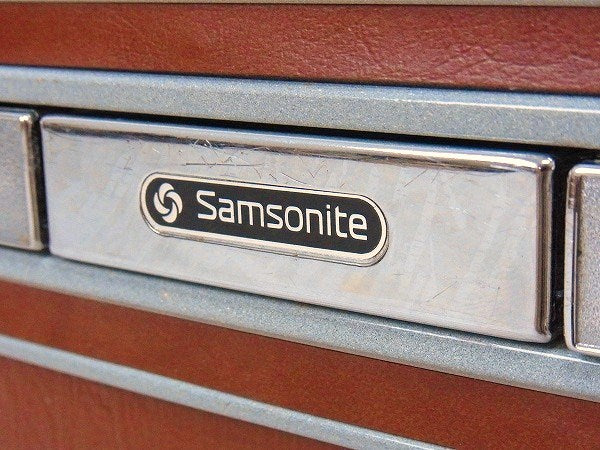【Samsonite】サムソナイト・ブラウン・ヴィンテージ・メイクボックス/コスメボックス/トランク
