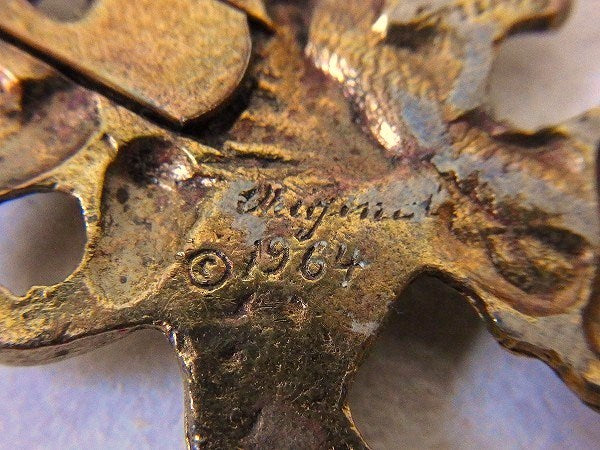 エンジェルと葡萄 真鍮製・60's・小さなアンティーク・フック/天使 USA