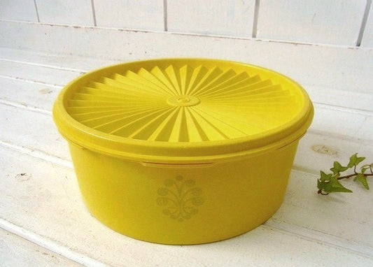 【タッパーウェア】Tupperware・イエロー・ヴィンテージ・キャニスター USA