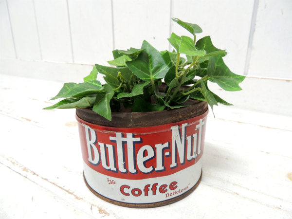 【Butter-Nut Coffee/LA】ブリキ製・ヴィンテージ・コーヒー缶/ガーデニング