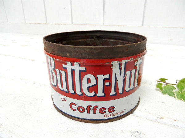 【Butter-Nut Coffee/LA】ブリキ製・ヴィンテージ・コーヒー缶/ガーデニング