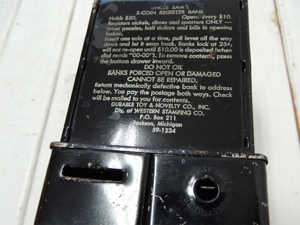 【UNCLE SAM'S】レジスター形・ブリキ製・アンティーク・コインバンク/貯金箱/おもちゃ