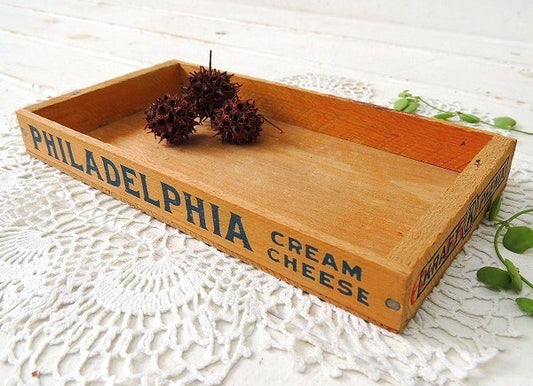フィラデルフィア・クリームチーズ・ヴィンテージ・チーズボックス/木箱/ウッドボックス⑤