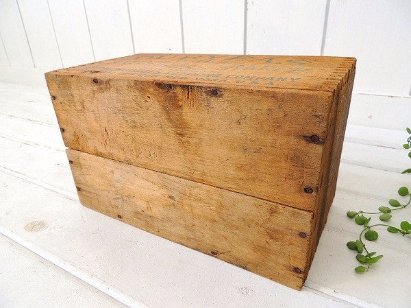 【DURYEAS/N.Y】コーンスターチ・あられ組み・アンティーク・ウッドボックス/木箱 USA