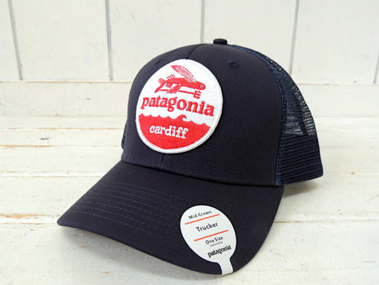 【Patagonia】ネイビー・パタゴニア・カーディフ限定・トラッカーハット&ステッカー1枚