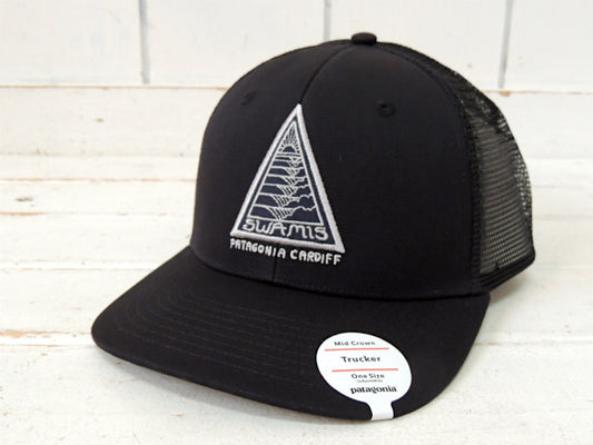 Patagonia・SWAMIS・パタゴニア・カーディフ・トラッカーハット&ステッカー1枚/ブラック