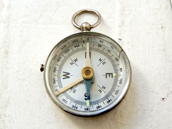 【方位磁石・GERMANY】ドイツ製・アンティーク・コンパス・キーホルダー
