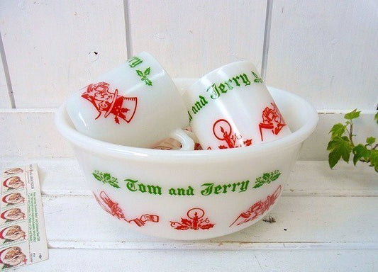 【ヘーゼルアトラス】Tom&Jerry・エッグノッグ・ボウル&マグカップ5個セット/クリスマス US
