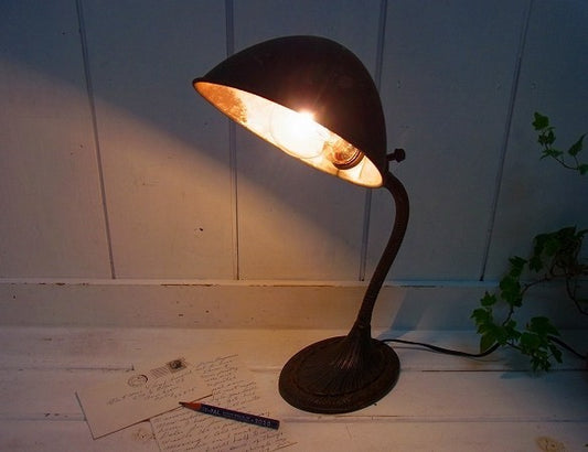 グリーン・グースネック・アンティーク・デスクランプ/照明 USA