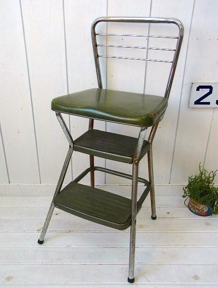 COSCO コスコ・ダークグリーン・スチール製・ヴィンテージ・ステップチェア ステップツール イス
