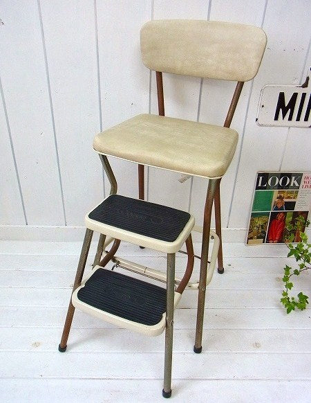 COSCO コスコ アイボリー・スチール製・ヴィンテージ・ステップチェア ステップツール USA