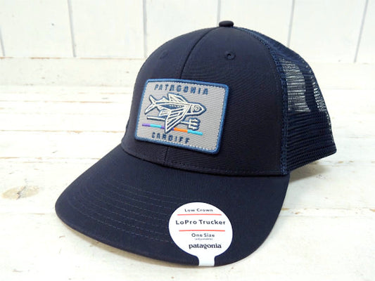 【Patagonia】パタゴニア・カーディフ・ネイビー・LoProトラッカーハット&ステッカー1枚