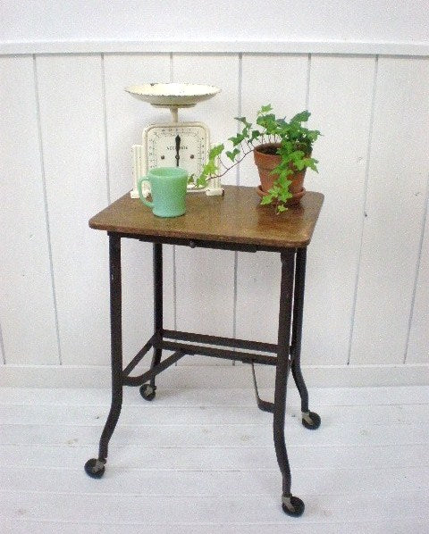 木製×スチール製・アンティーク・タイプライターデスク/作業台 USA