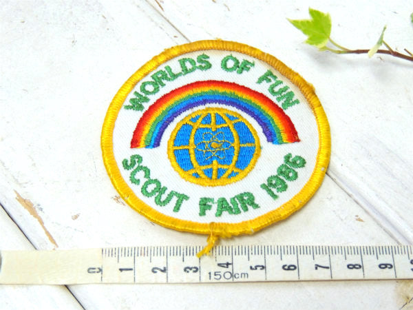 ボーイスカウト レインボー&地球 1986's USA・ビンテージ・刺繍・ワッペン・アクセサリー