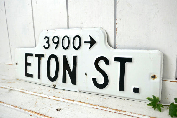 USA 3900→ ETON ST ホーロー ② ヴィンテージ・ストリートサイン・看板・道路標識