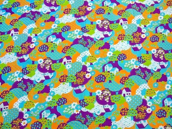 カラフルな花柄&お家柄・デッドストック・ヴィンテージ・ファブリック/生地 USA