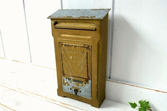 FULTON MAIL ゴールドトーン アール・デコ USA アンティーク メールボックス ポスト