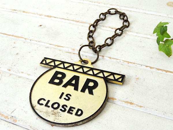 【ミッドセンチュリー】60s・ビンテージ・ゴールド×ブラック・オープン&クローズ・BARサイン・看板