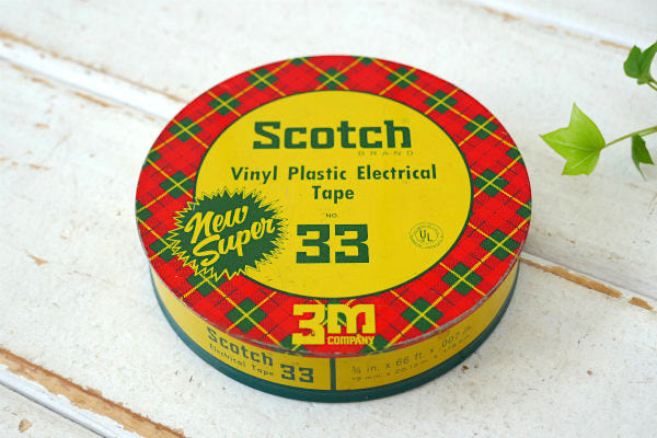 Scotch スコッチテープ タータンチェック 1960年代 ヴィンテージ テープ缶 ティン缶