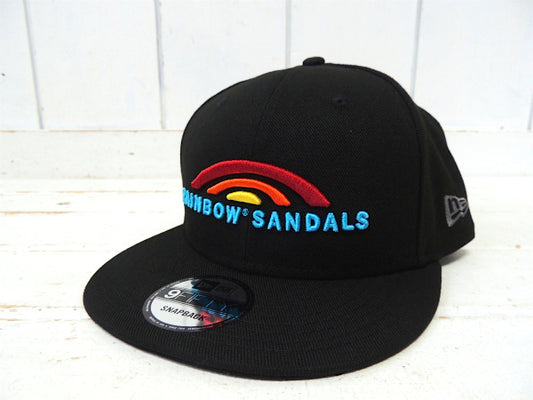 【RAINBOW SANDALS】NEW ERA×レインボーサンダル・黒色・キャップ+ステッカー