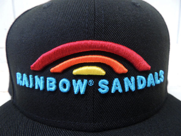 【RAINBOW SANDALS】NEW ERA×レインボーサンダル・黒色・キャップ+ステッカー