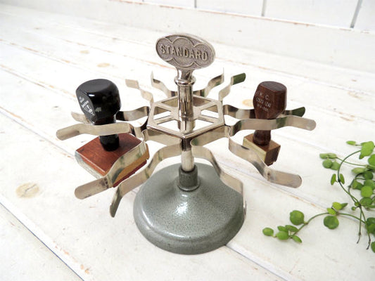 【STANDARD/6ホルダー/USA】スチール製・回転式・アンティーク・スタンプホルダー