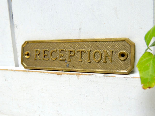 RECEPTION 船内プレート 真鍮製・アンティーク・サインプレート・看板・USA 応接室・待合室
