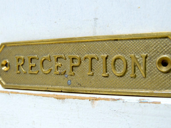 RECEPTION 船内プレート 真鍮製・アンティーク・サインプレート・看板・USA 応接室・待合室