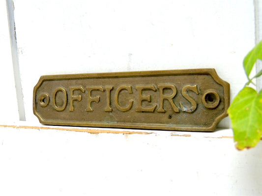 【OFFICERS・船内プレート】真鍮製・アンティーク・サインプレート・看板・USA